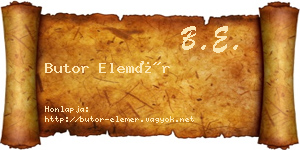 Butor Elemér névjegykártya